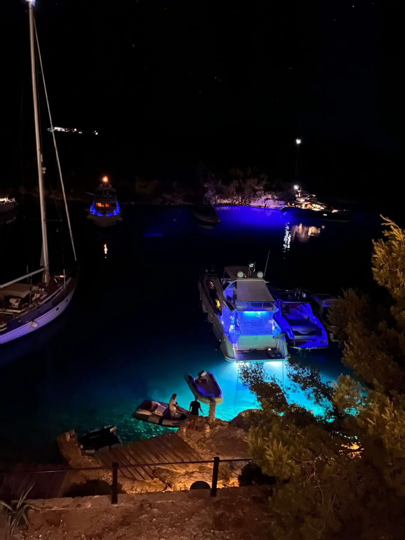 A bay at night, Croatia yacht charter