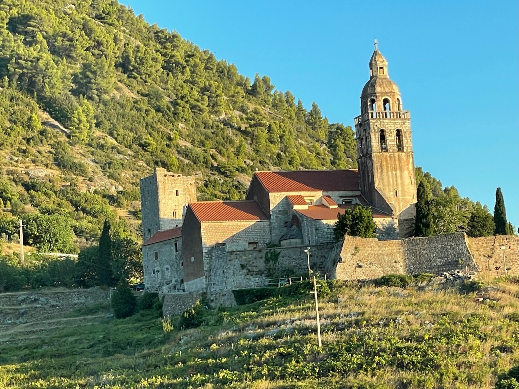 The church above Komiža, Croatia yacht charter
