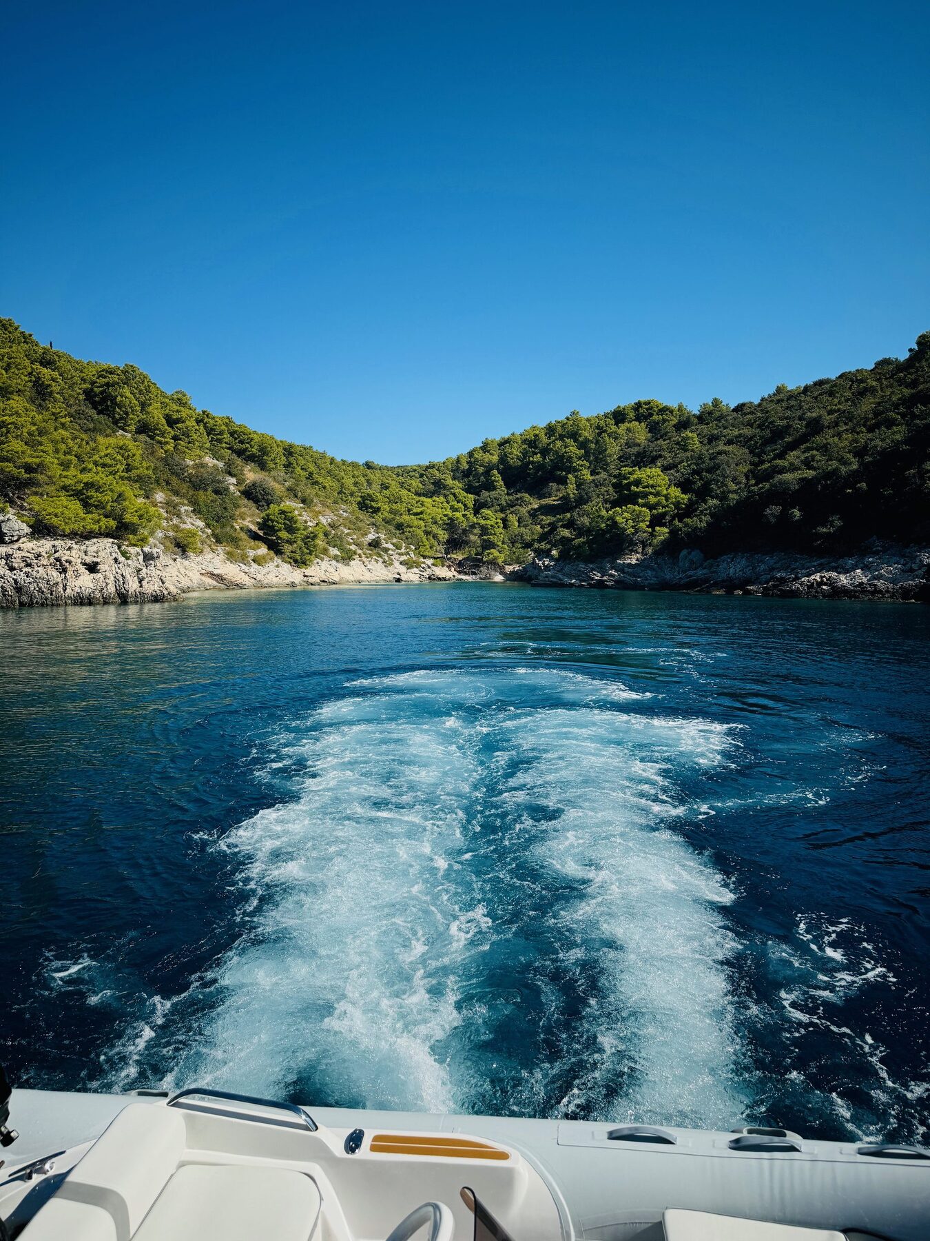 Leaving a bay, Croatia yacht charter